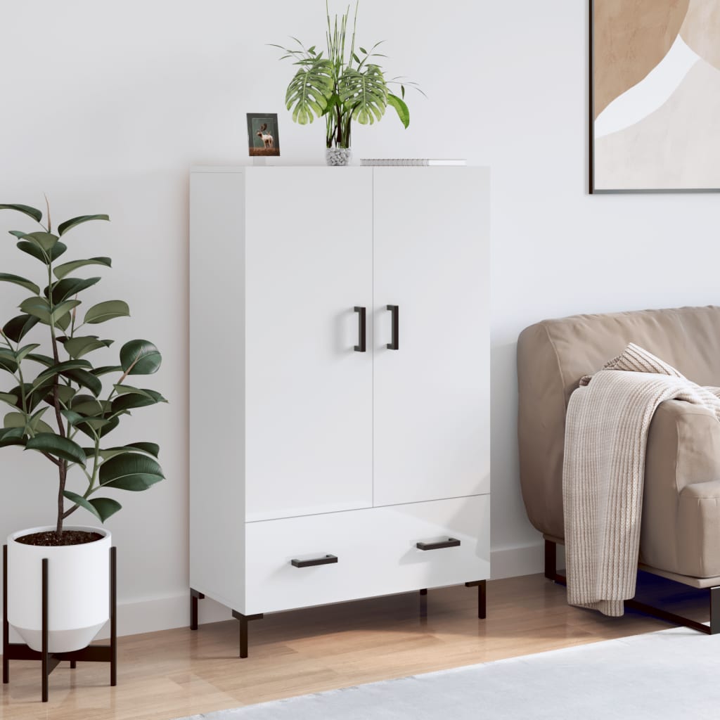 vidaXL Dulap înalt, alb extralucios, 69,5x31x115 cm, lemn prelucrat vidaXL Dulap înalt, alb extralucios, 69,5x31x115 cm, lemn prelucrat
