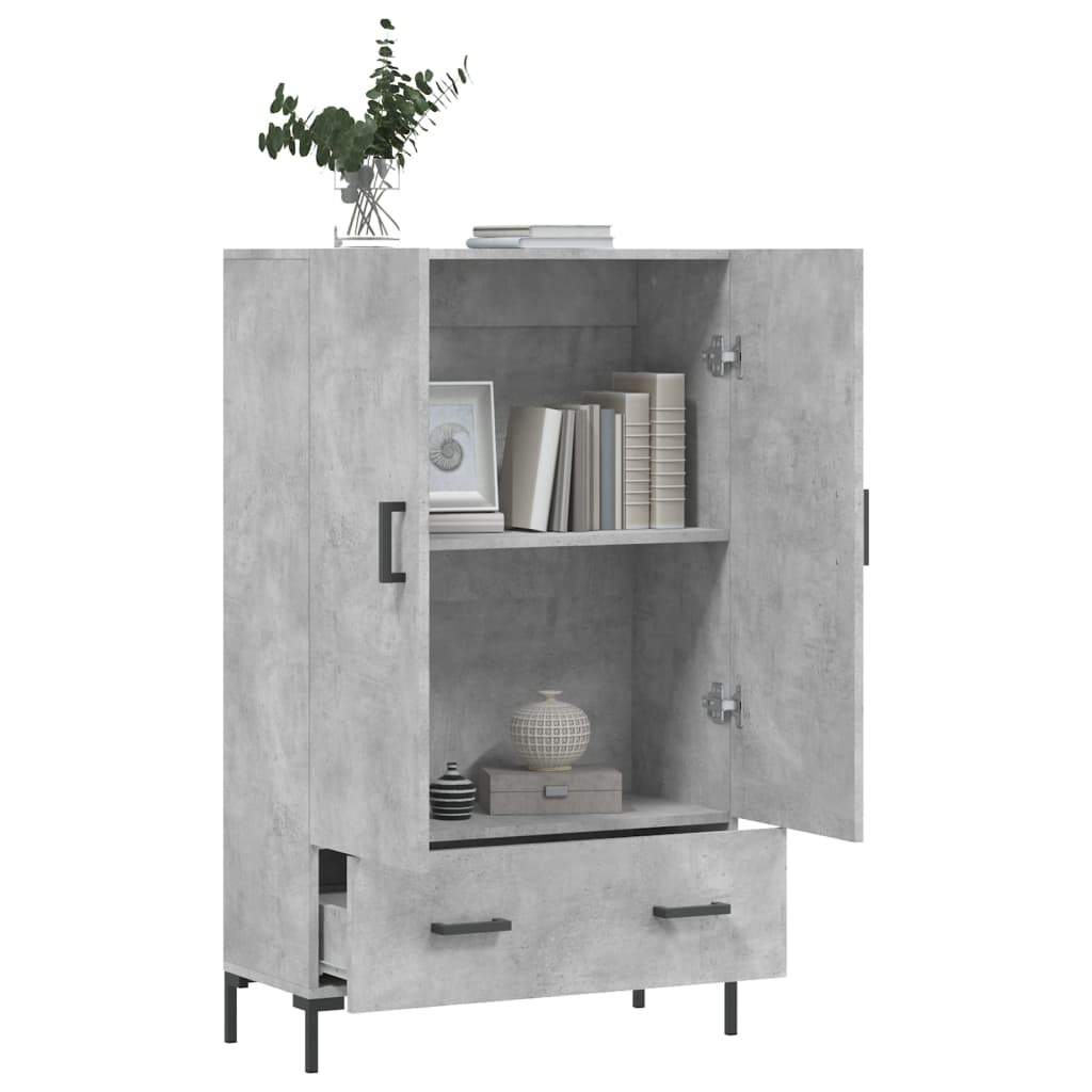 vidaXL Dulap înalt, gri beton, 69,5x31x115 cm, lemn prelucrat