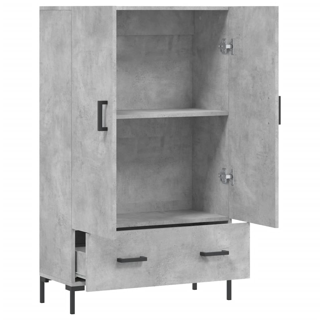 vidaXL Dulap înalt, gri beton, 69,5x31x115 cm, lemn prelucrat