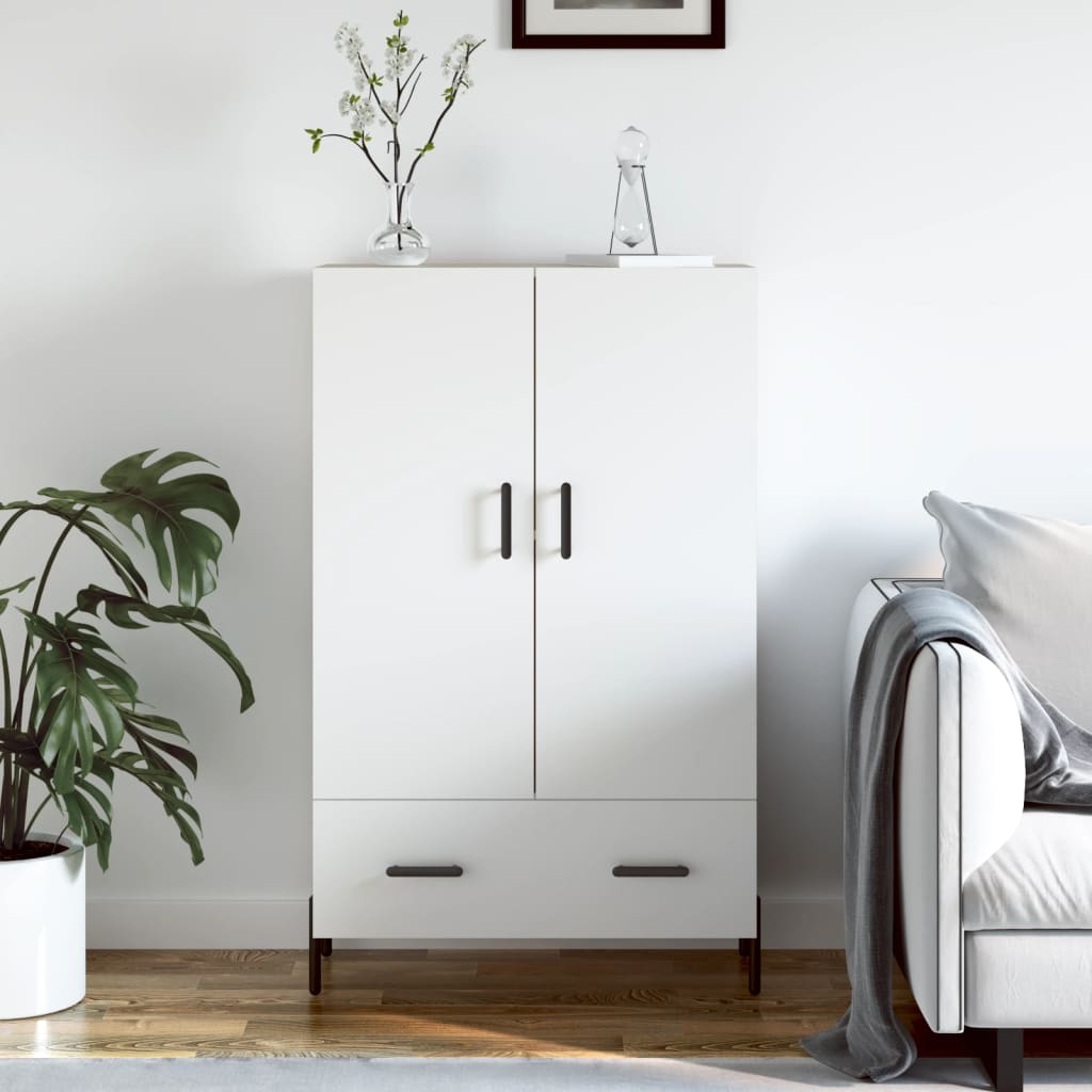 vidaXL Dulap înalt, alb, 69,5x31x115 cm, lemn prelucrat