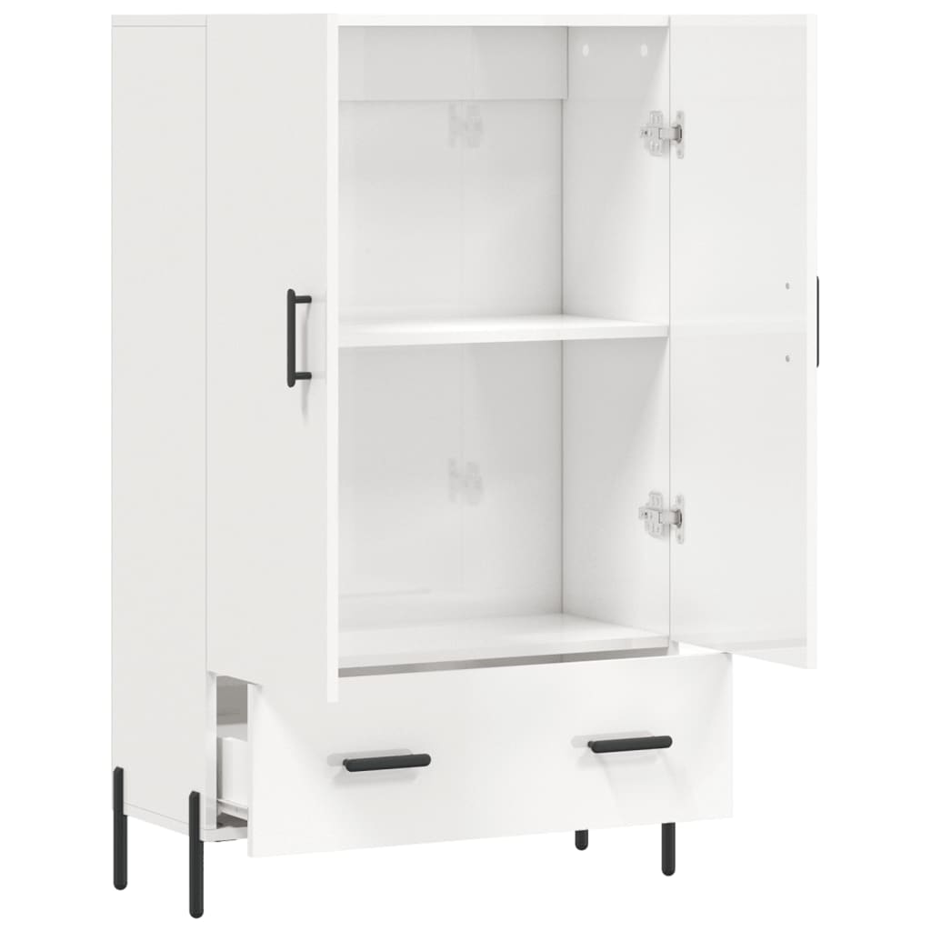 vidaXL Dulap înalt, alb extralucios, 69,5x31x115 cm, lemn prelucrat vidaXL Dulap înalt, alb extralucios, 69,5x31x115 cm, lemn prelucrat