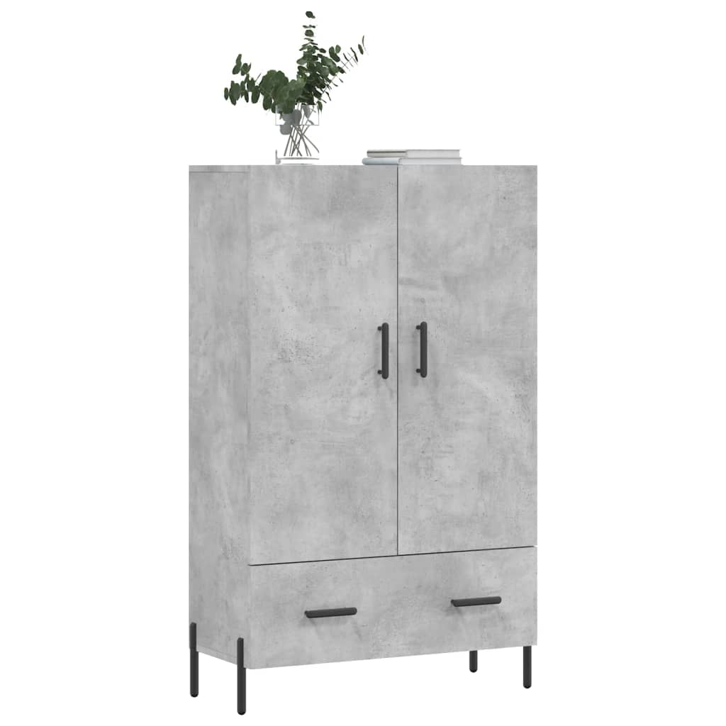 vidaXL Dulap înalt, gri beton, 69,5x31x115 cm, lemn prelucrat
