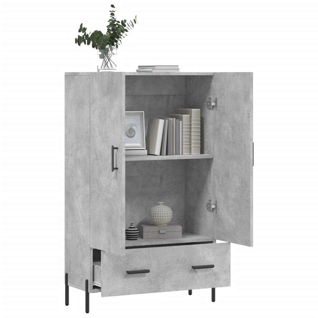 vidaXL Dulap înalt, gri beton, 69,5x31x115 cm, lemn prelucrat