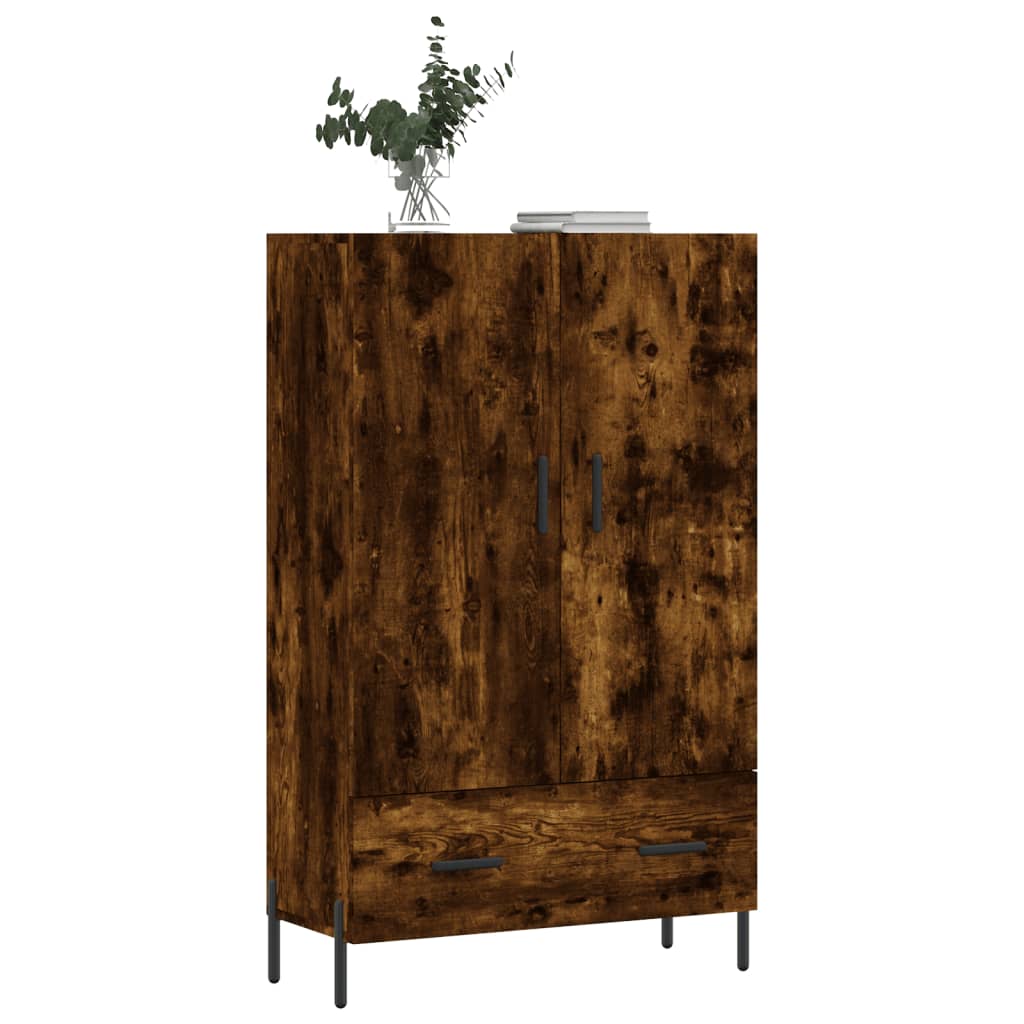 vidaXL Dulap înalt, stejar afumat, 69,5x31x115 cm, lemn prelucrat