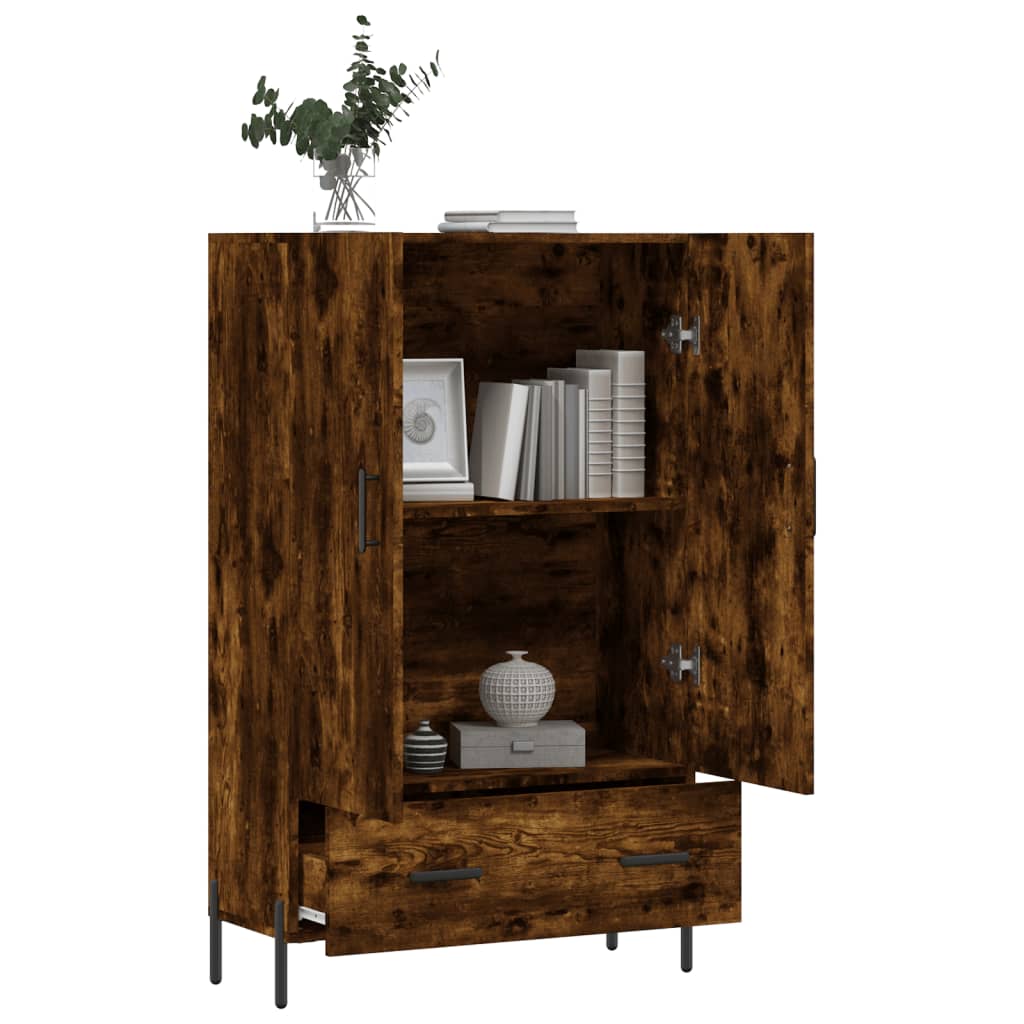 vidaXL Dulap înalt, stejar afumat, 69,5x31x115 cm, lemn prelucrat