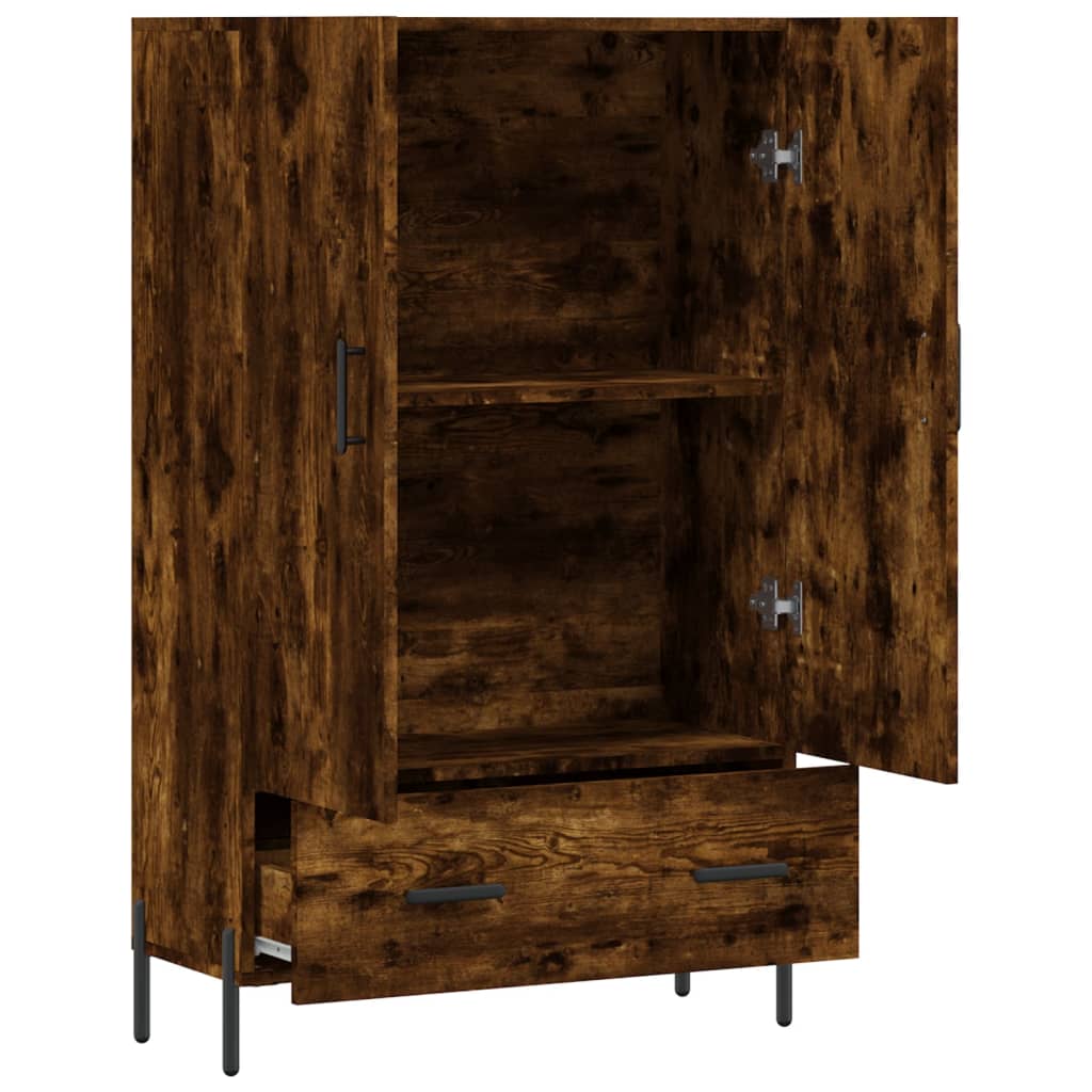 vidaXL Dulap înalt, stejar afumat, 69,5x31x115 cm, lemn prelucrat