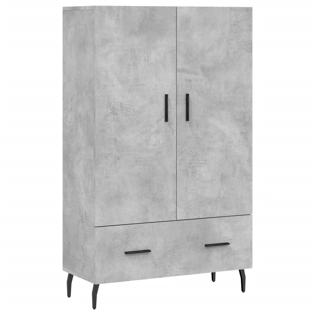 vidaXL Dulap înalt, gri beton, 69,5x31x115 cm, lemn prelucrat