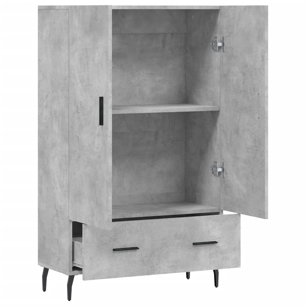 vidaXL Dulap înalt, gri beton, 69,5x31x115 cm, lemn prelucrat