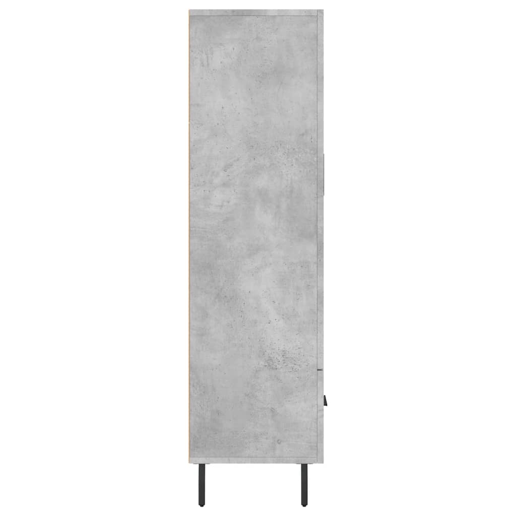 vidaXL Dulap înalt, gri beton, 69,5x31x115 cm, lemn prelucrat