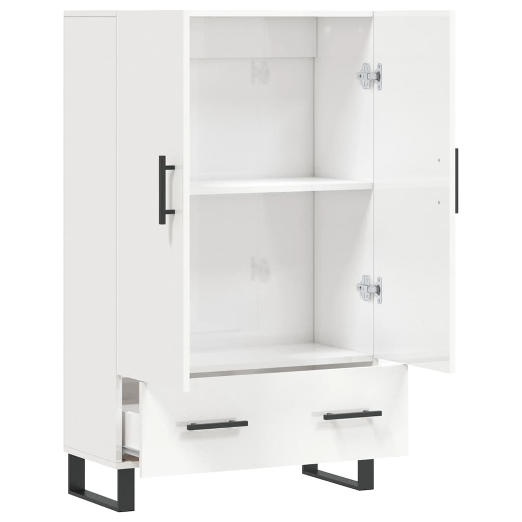 vidaXL Dulap înalt, alb extralucios, 69,5x31x115 cm, lemn prelucrat vidaXL Dulap înalt, alb extralucios, 69,5x31x115 cm, lemn prelucrat