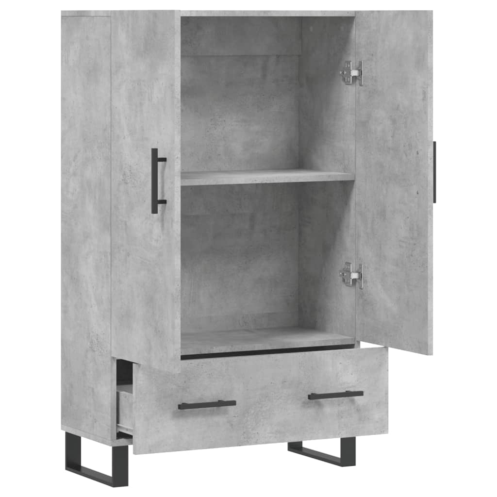 vidaXL Dulap înalt, gri beton, 69,5x31x115 cm, lemn prelucrat