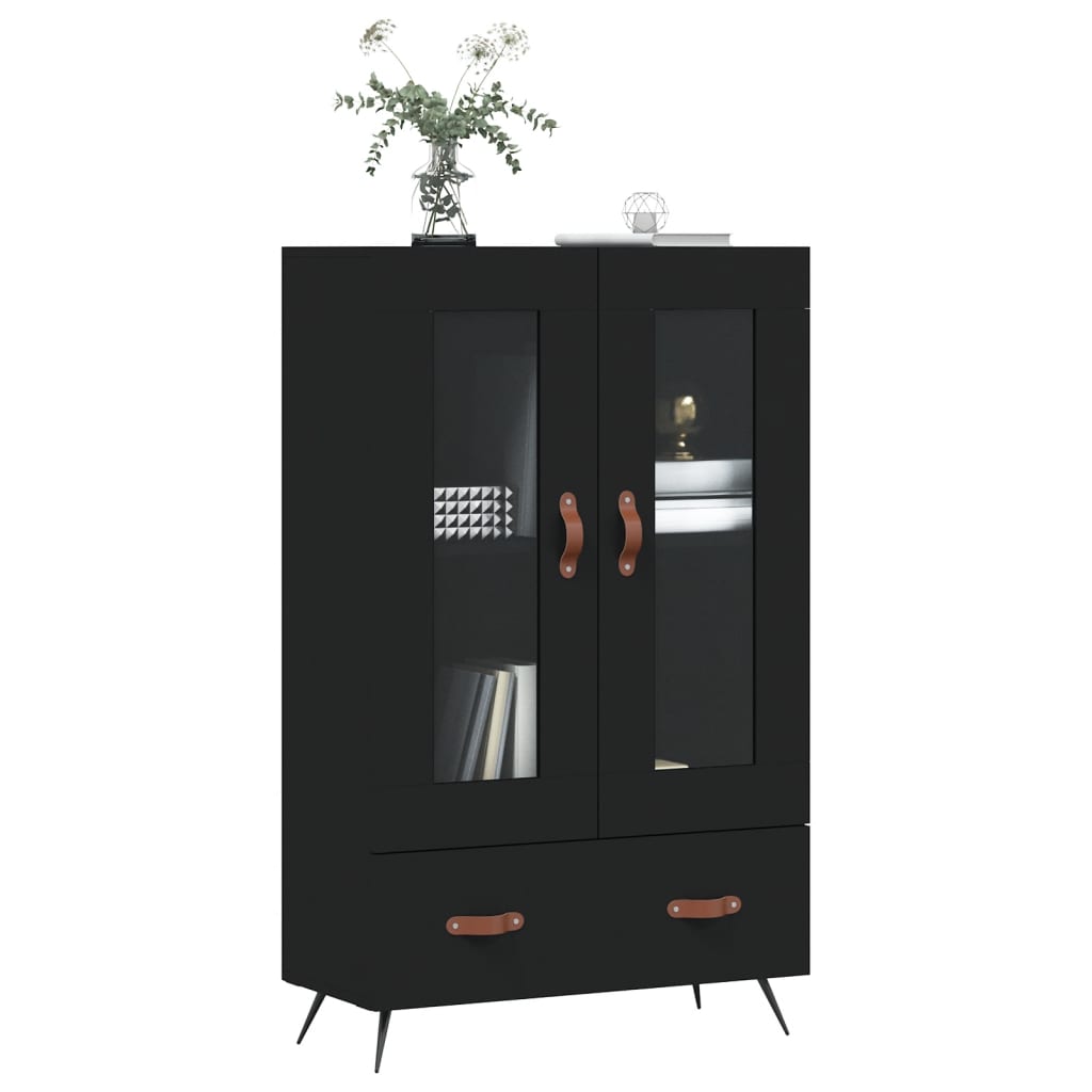 vidaXL Dulap înalt, negru, 69,5x31x115 cm, lemn prelucrat