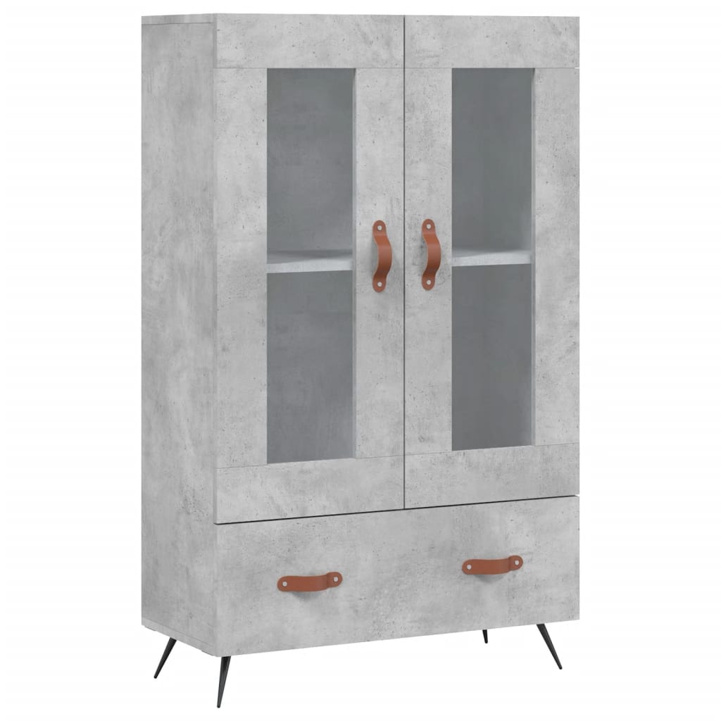 vidaXL Dulap înalt, gri beton, 69,5x31x115 cm, lemn prelucrat
