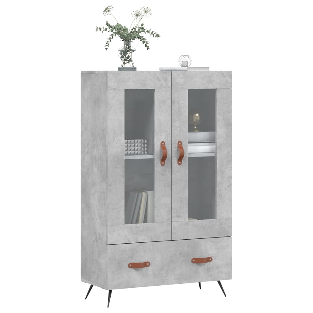 vidaXL Dulap înalt, gri beton, 69,5x31x115 cm, lemn prelucrat