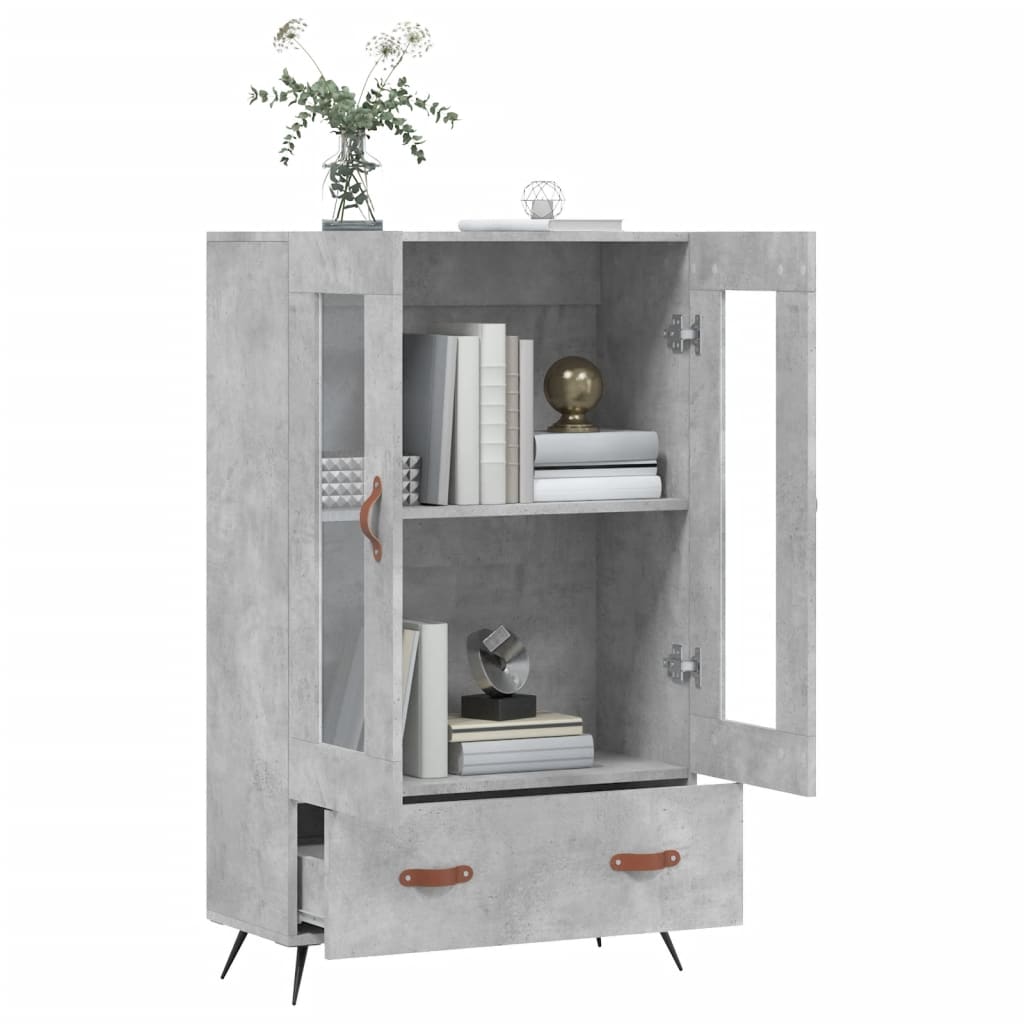 vidaXL Dulap înalt, gri beton, 69,5x31x115 cm, lemn prelucrat