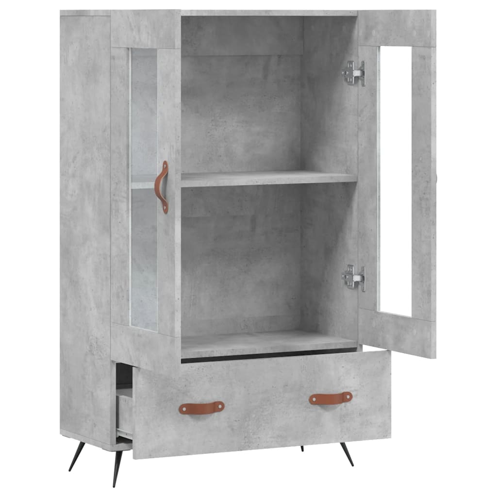vidaXL Dulap înalt, gri beton, 69,5x31x115 cm, lemn prelucrat