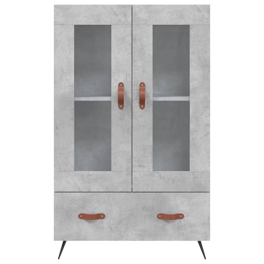 vidaXL Dulap înalt, gri beton, 69,5x31x115 cm, lemn prelucrat