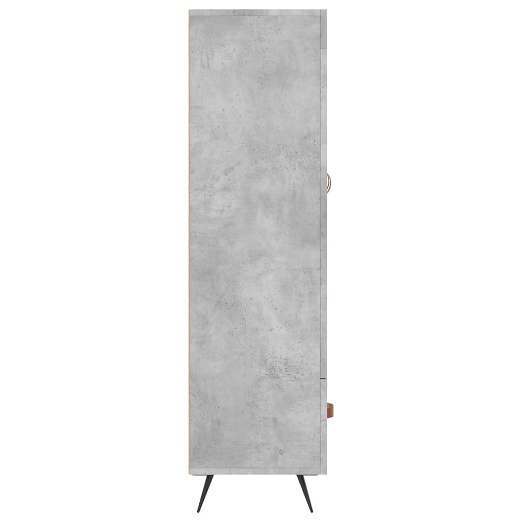 vidaXL Dulap înalt, gri beton, 69,5x31x115 cm, lemn prelucrat