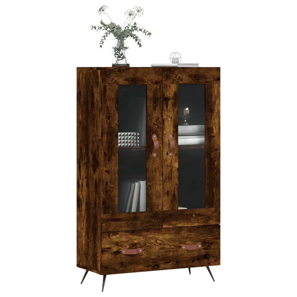 vidaXL Dulap înalt, stejar afumat, 69,5x31x115 cm, lemn prelucrat