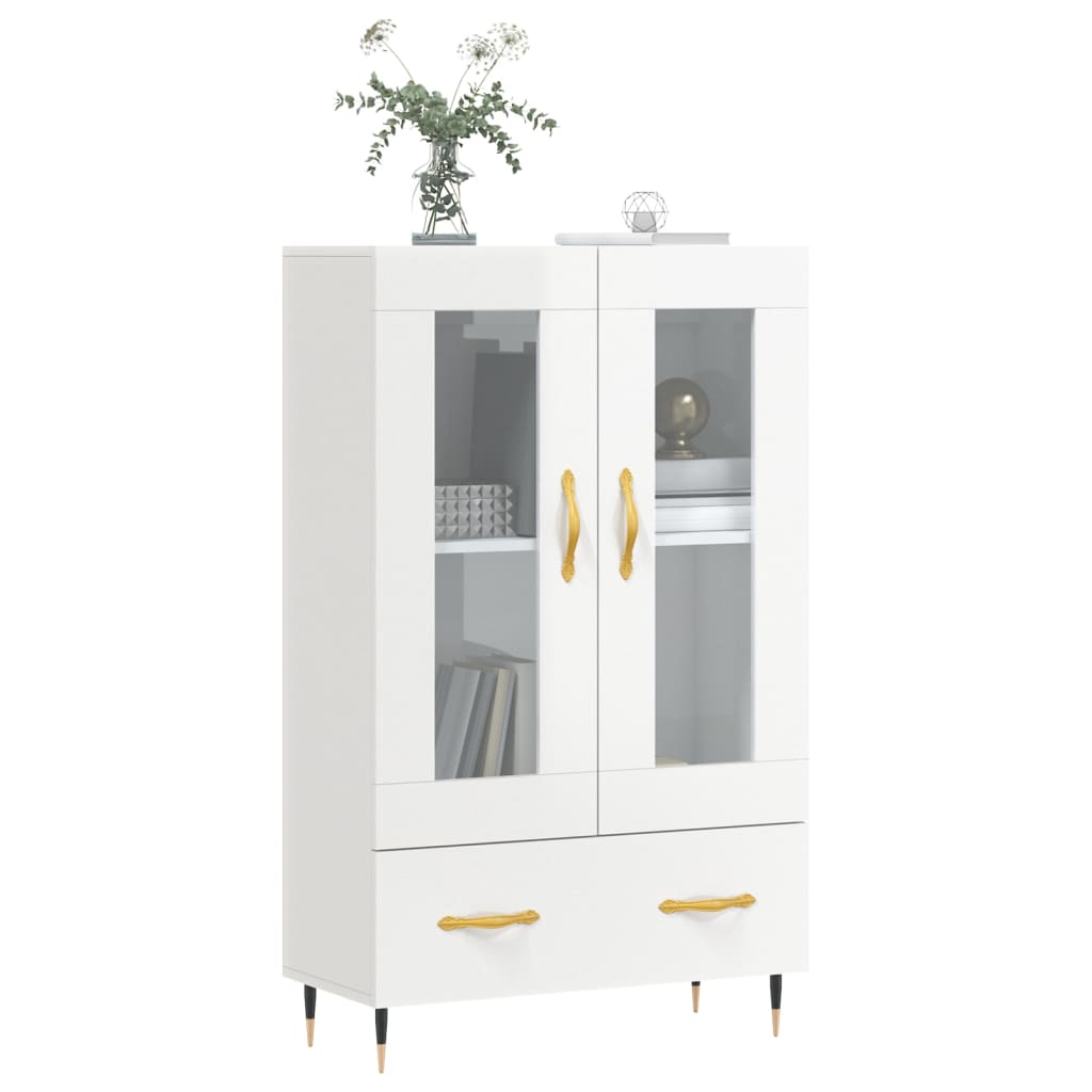 vidaXL Dulap înalt, alb extralucios, 69,5x31x115 cm, lemn prelucrat vidaXL Dulap înalt, alb extralucios, 69,5x31x115 cm, lemn prelucrat