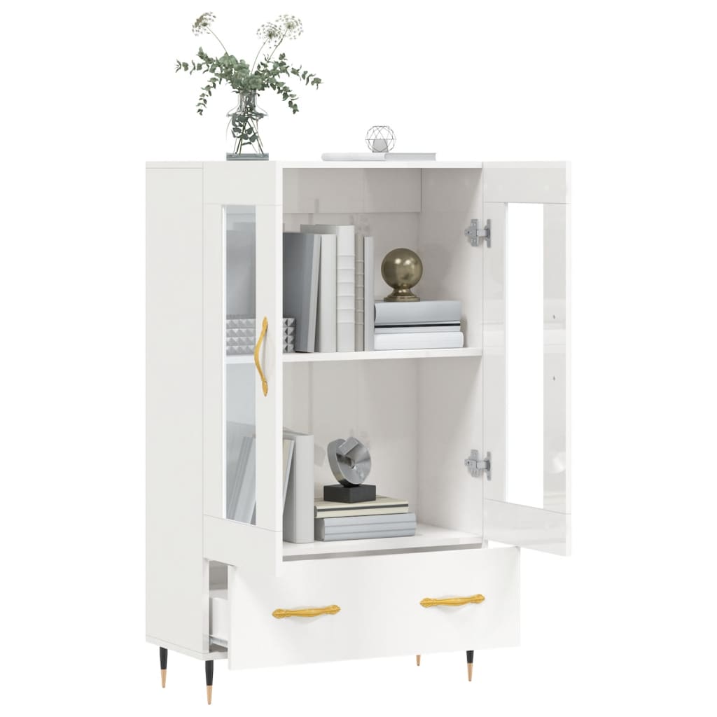 vidaXL Dulap înalt, alb extralucios, 69,5x31x115 cm, lemn prelucrat vidaXL Dulap înalt, alb extralucios, 69,5x31x115 cm, lemn prelucrat