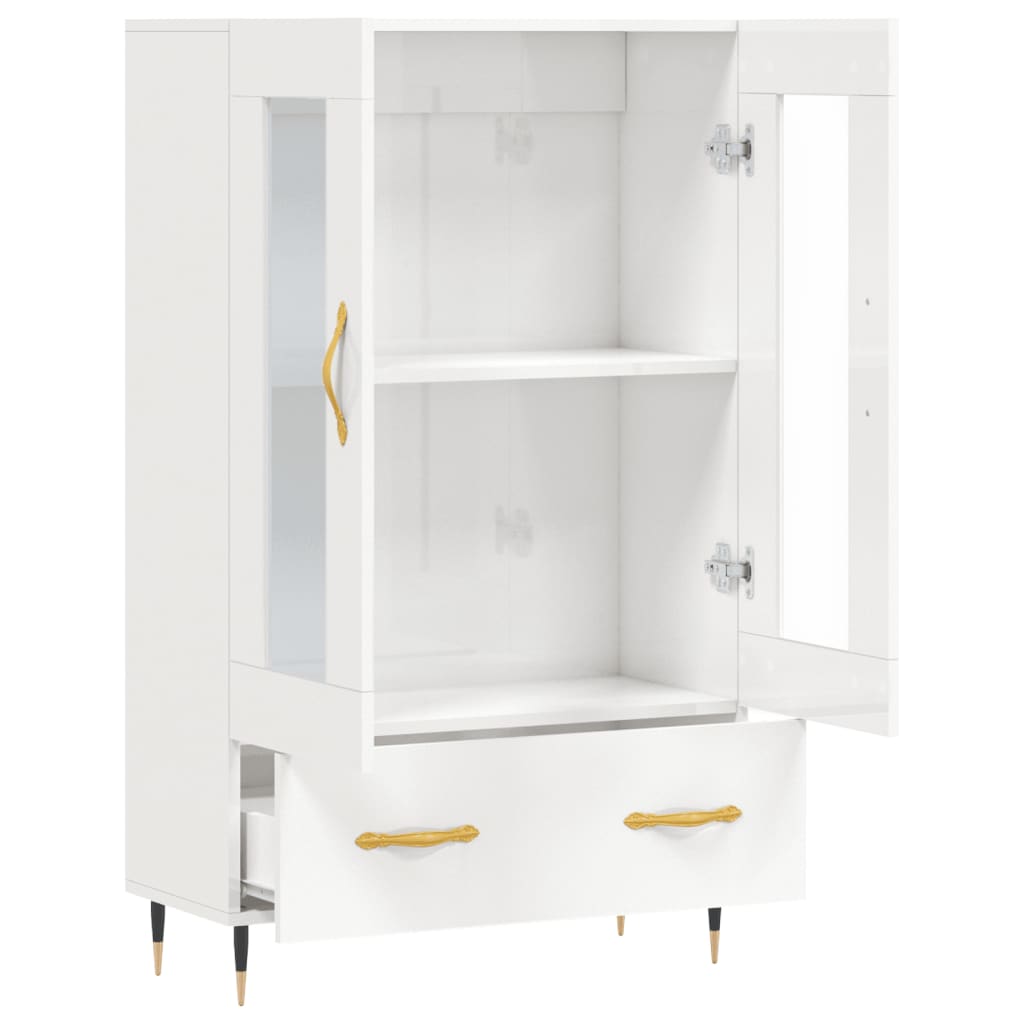 vidaXL Dulap înalt, alb extralucios, 69,5x31x115 cm, lemn prelucrat vidaXL Dulap înalt, alb extralucios, 69,5x31x115 cm, lemn prelucrat