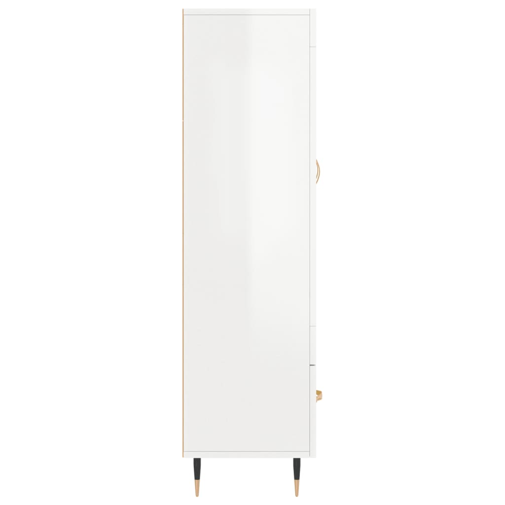 vidaXL Dulap înalt, alb extralucios, 69,5x31x115 cm, lemn prelucrat vidaXL Dulap înalt, alb extralucios, 69,5x31x115 cm, lemn prelucrat