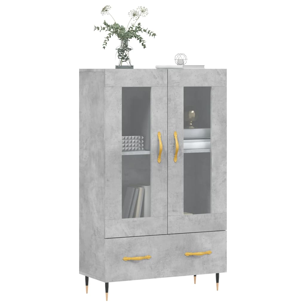 vidaXL Dulap înalt, gri beton, 69,5x31x115 cm, lemn prelucrat