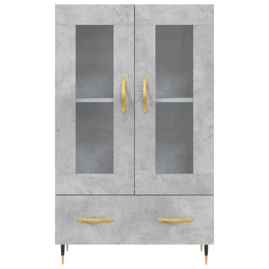 vidaXL Dulap înalt, gri beton, 69,5x31x115 cm, lemn prelucrat