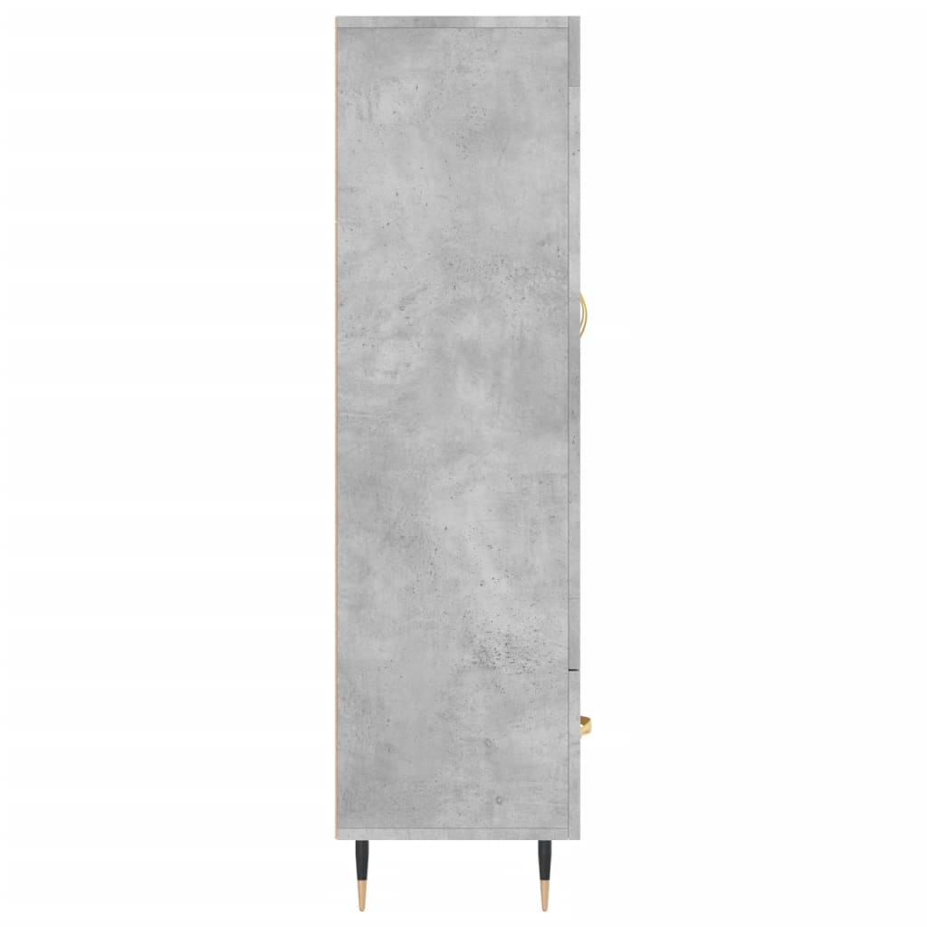 vidaXL Dulap înalt, gri beton, 69,5x31x115 cm, lemn prelucrat