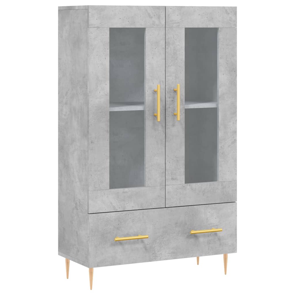 vidaXL Dulap înalt, gri beton, 69,5x31x115 cm, lemn prelucrat
