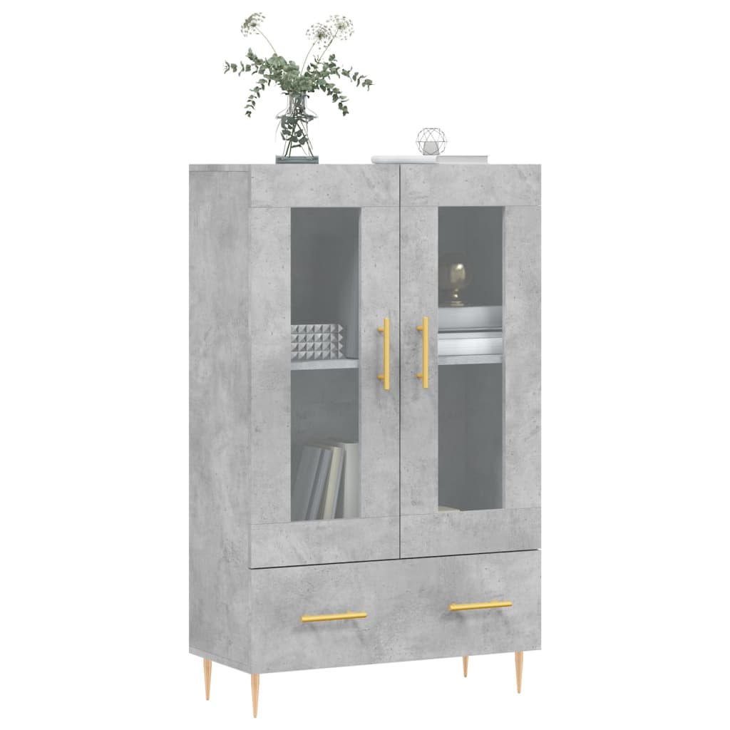 vidaXL Dulap înalt, gri beton, 69,5x31x115 cm, lemn prelucrat
