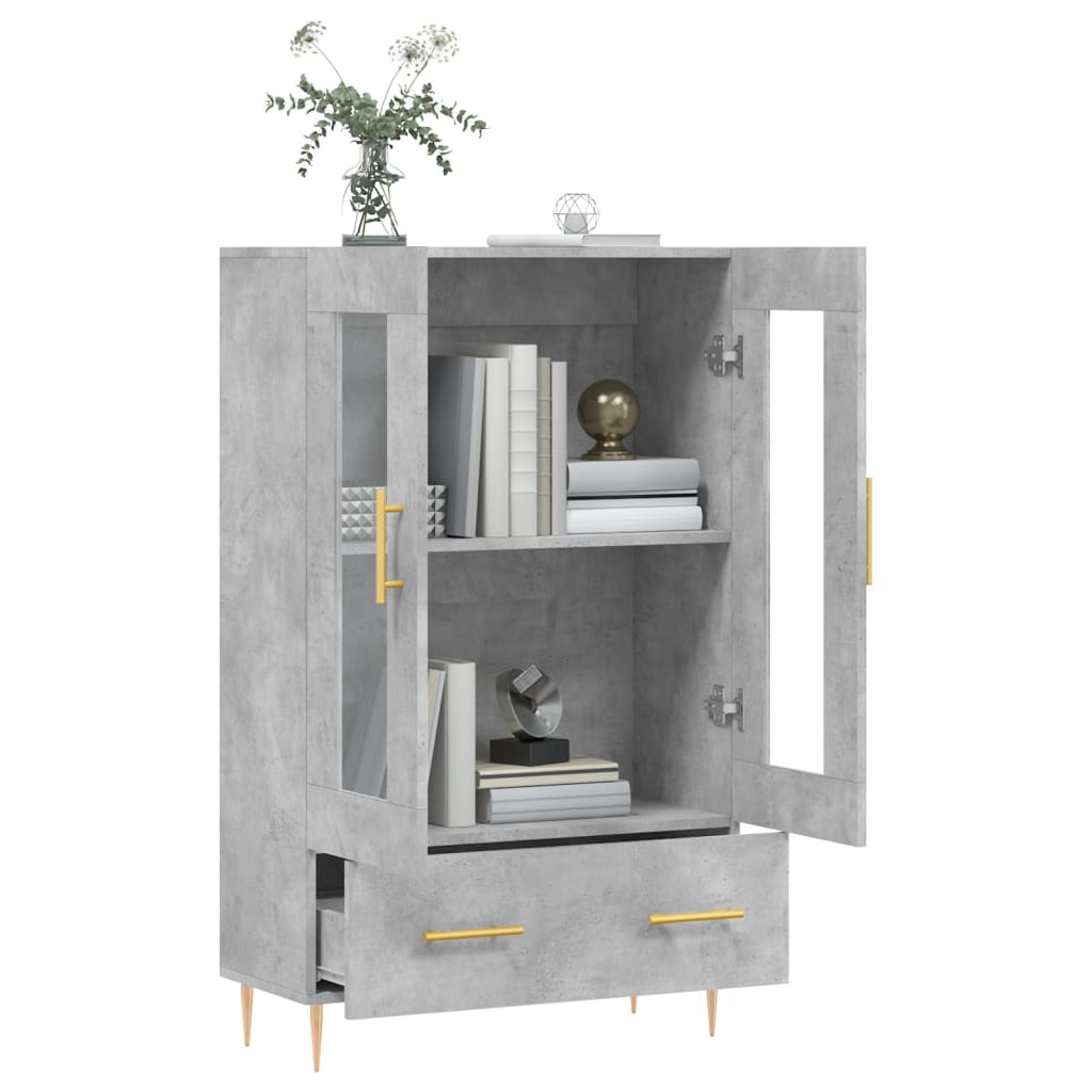 vidaXL Dulap înalt, gri beton, 69,5x31x115 cm, lemn prelucrat