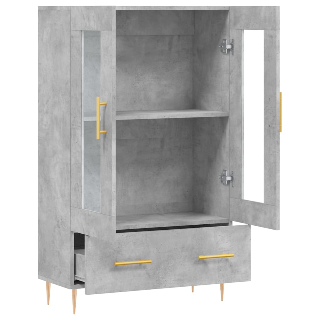 vidaXL Dulap înalt, gri beton, 69,5x31x115 cm, lemn prelucrat