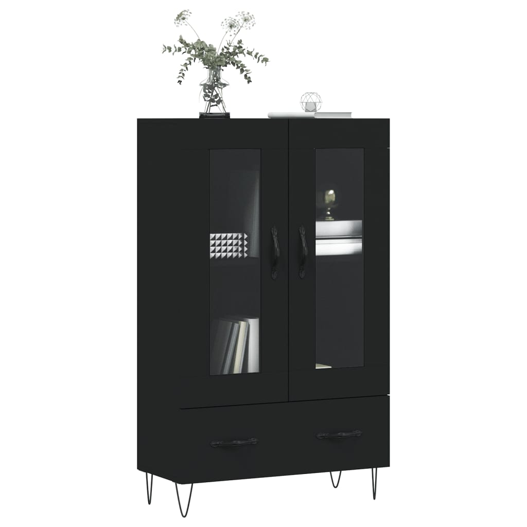 vidaXL Dulap înalt, negru, 69,5x31x115 cm, lemn prelucrat