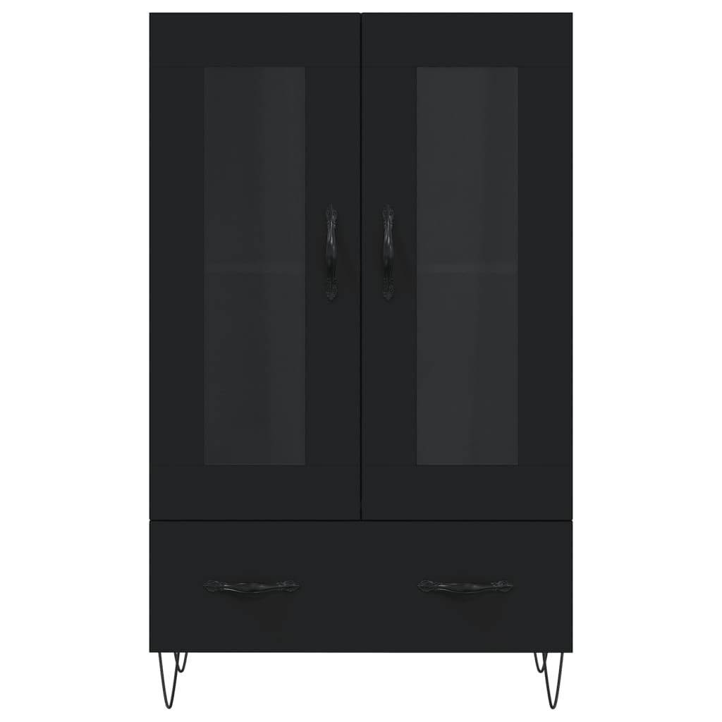 vidaXL Dulap înalt, negru, 69,5x31x115 cm, lemn prelucrat