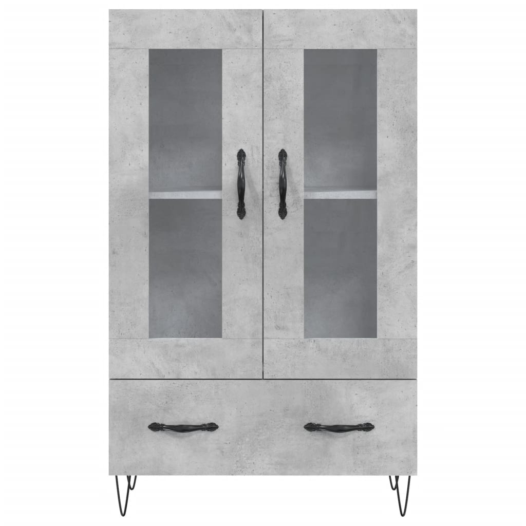 vidaXL Dulap înalt, gri beton, 69,5x31x115 cm, lemn prelucrat