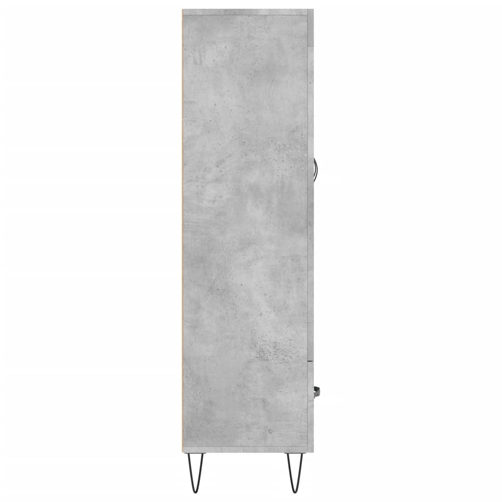 vidaXL Dulap înalt, gri beton, 69,5x31x115 cm, lemn prelucrat