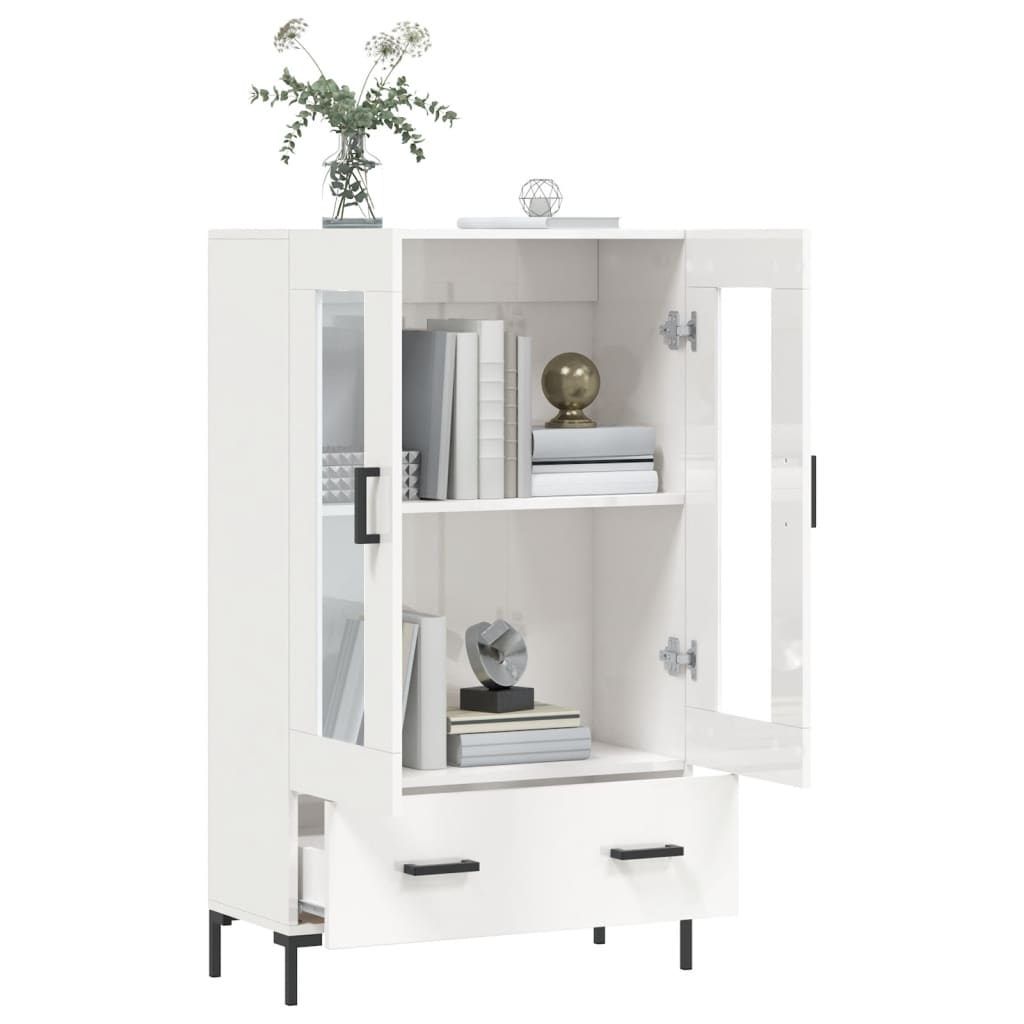 vidaXL Dulap înalt, alb extralucios, 69,5x31x115 cm, lemn prelucrat vidaXL Dulap înalt, alb extralucios, 69,5x31x115 cm, lemn prelucrat