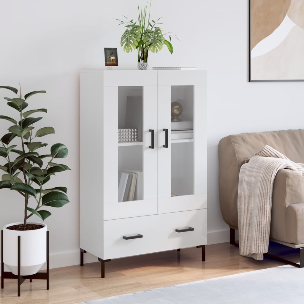 vidaXL Dulap înalt, alb extralucios, 69,5x31x115 cm, lemn prelucrat vidaXL Dulap înalt, alb extralucios, 69,5x31x115 cm, lemn prelucrat