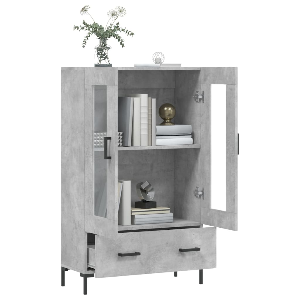 vidaXL Dulap înalt, gri beton, 69,5x31x115 cm, lemn prelucrat