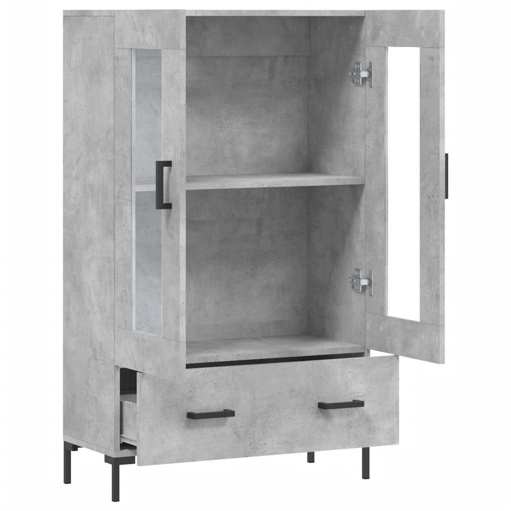 vidaXL Dulap înalt, gri beton, 69,5x31x115 cm, lemn prelucrat
