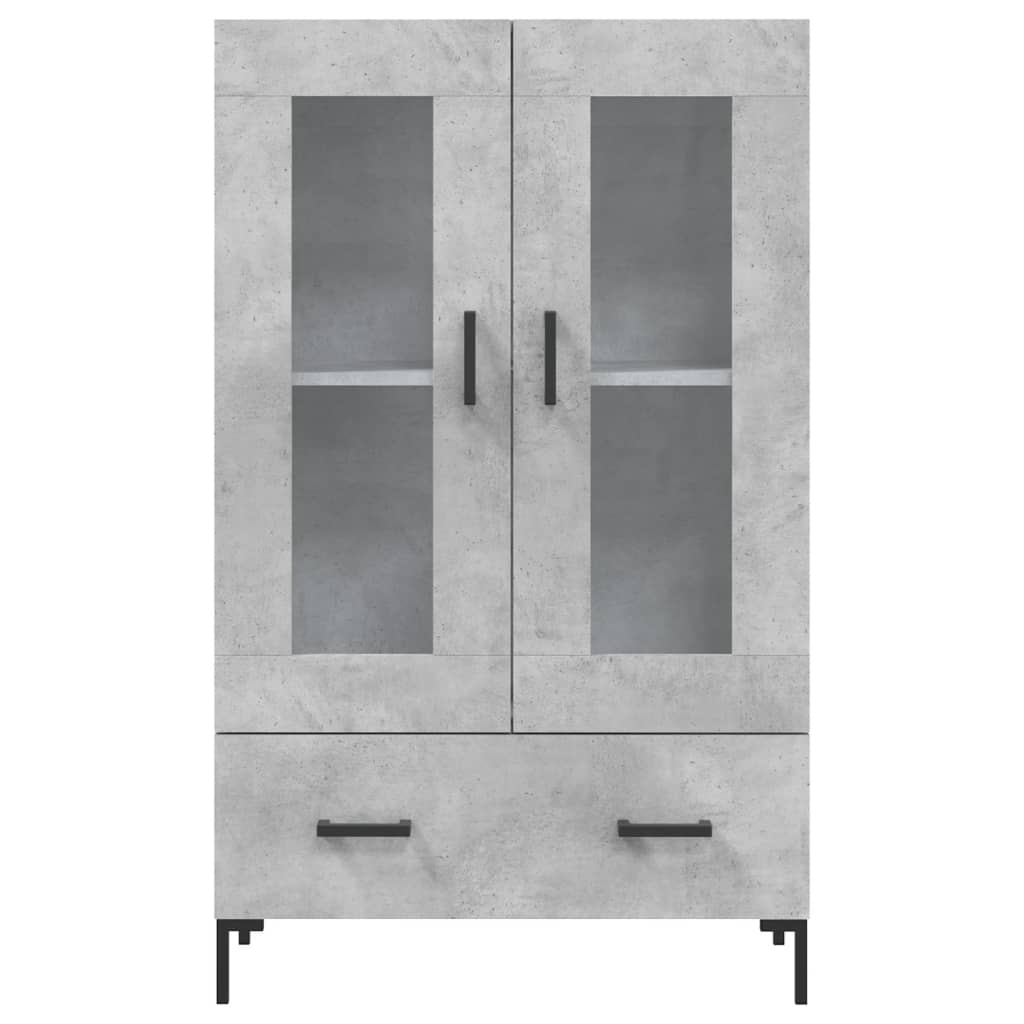 vidaXL Dulap înalt, gri beton, 69,5x31x115 cm, lemn prelucrat
