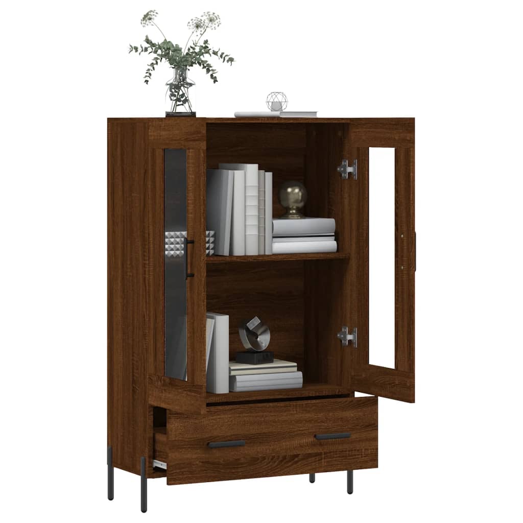 vidaXL Dulap înalt, stejar maro, 69,5x31x115 cm, lemn prelucrat