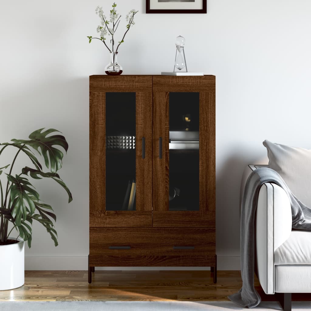vidaXL Dulap înalt, stejar maro, 69,5x31x115 cm, lemn prelucrat