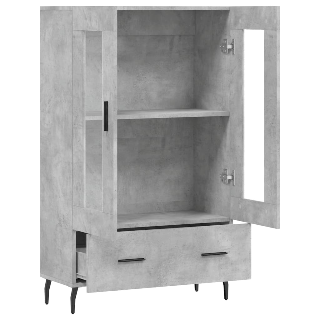 vidaXL Dulap înalt, gri beton, 69,5x31x115 cm, lemn prelucrat