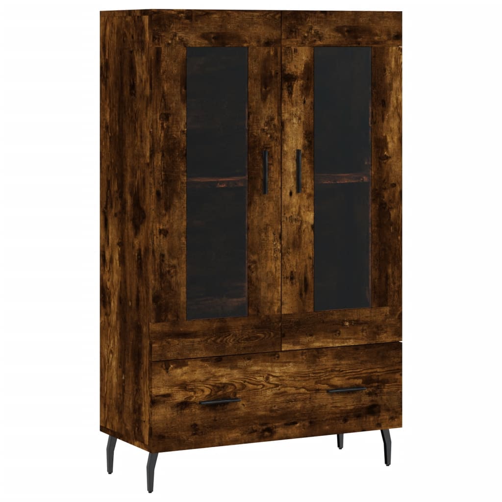 vidaXL Dulap înalt, stejar afumat, 69,5x31x115 cm, lemn prelucrat