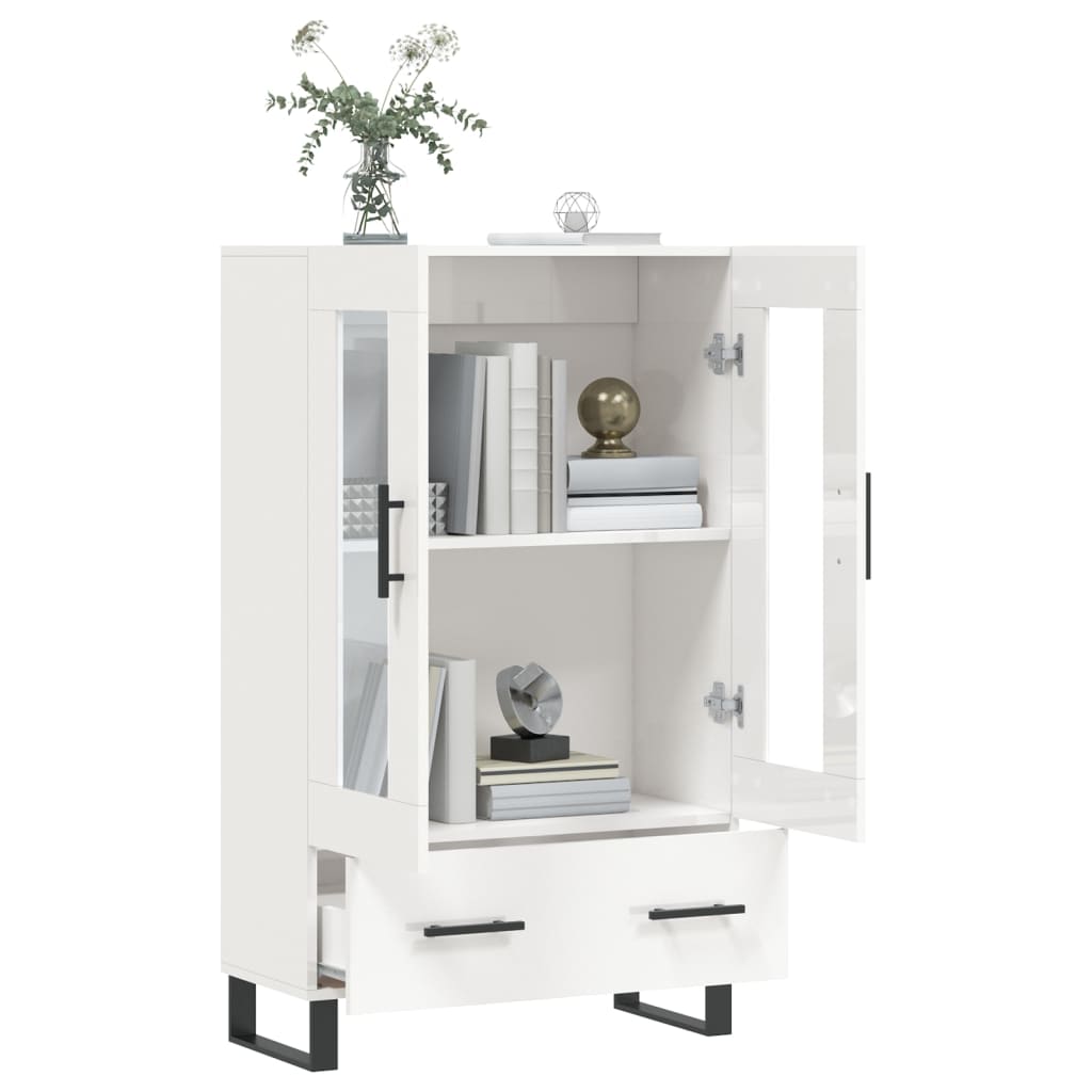 vidaXL Dulap înalt, alb extralucios, 69,5x31x115 cm, lemn prelucrat vidaXL Dulap înalt, alb extralucios, 69,5x31x115 cm, lemn prelucrat