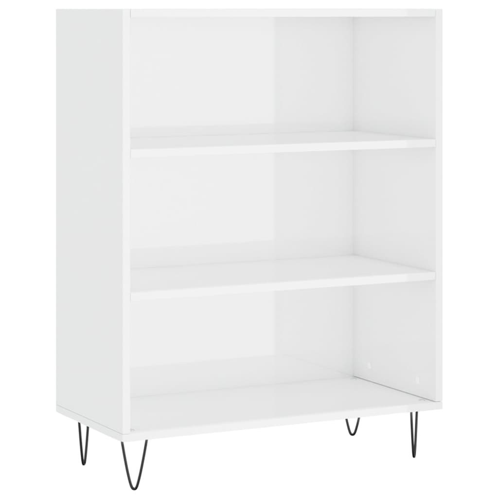 vidaXL Bibliotecă, alb extralucios, 69,5x32,5x90 cm, lemn prelucrat vidaXL Bibliotecă, alb extralucios, 69,5x32,5x90 cm, lemn prelucrat
