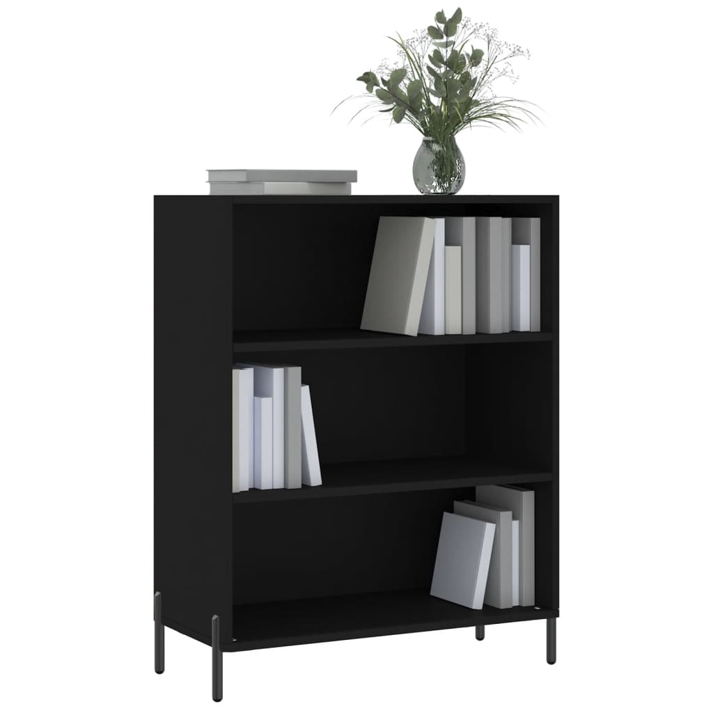 vidaXL Dulap cu rafturi, negru, 69,5x32,5x90 cm, lemn compozit vidaXL Dulap cu rafturi, negru, 69,5x32,5x90 cm, lemn compozit